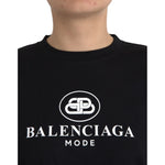 Balenciaga Black Cotton Logo Crew Neck Short Sleeves T-shirt TSH84947-XXS