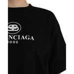Balenciaga Black Cotton Logo Crew Neck Short Sleeves T-shirt TSH84947-XXS