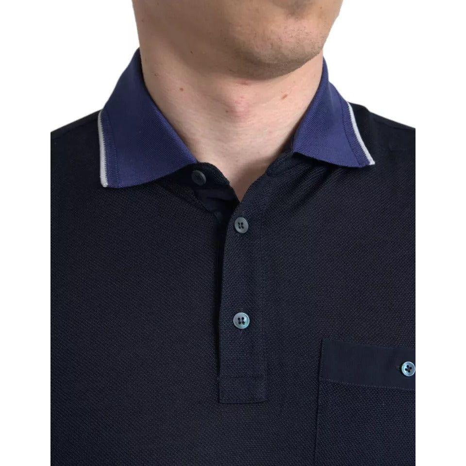 Dolce & Gabbana Navy Blue Collared Short Sleeve Polo T-shirt TSH851946-48
