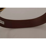 Dolce & Gabbana Brown Wide Waist Leather Gold Oval Metal Buckle Belt WMB125-75