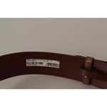 Dolce & Gabbana Brown Wide Waist Leather Gold Oval Metal Buckle Belt WMB125-75