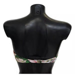 Dolce & Gabbana Pink Floral Print Swimsuit Beachwear Bikini Top BIK1265-2