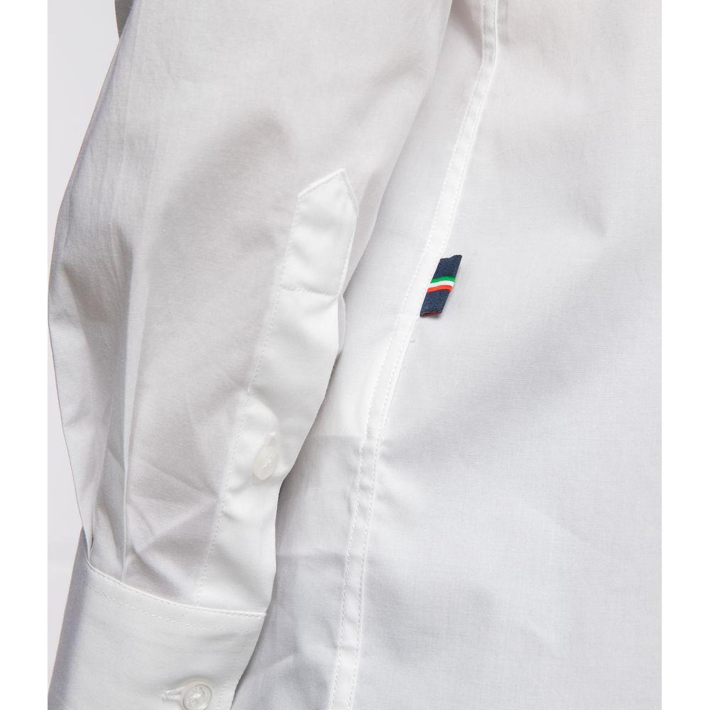 Aeronautica Militare White Cotton Men Shirt AE-7878-S