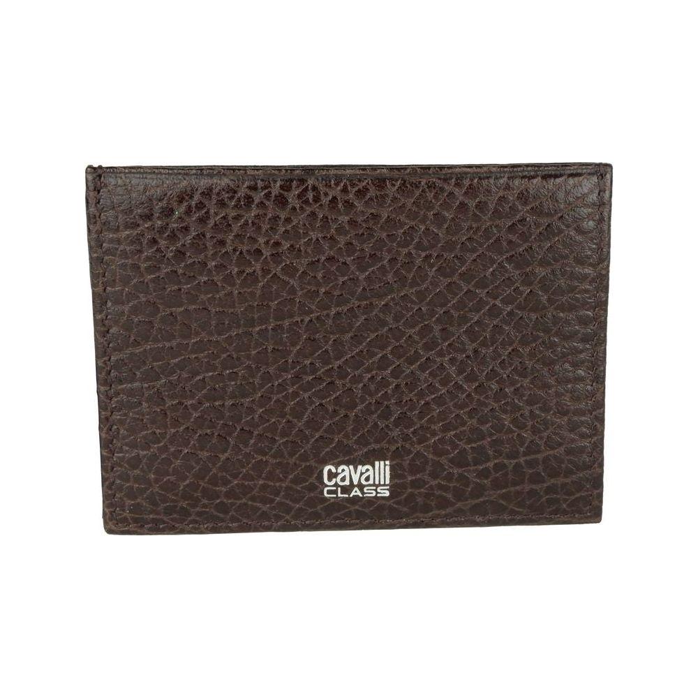 Cavalli Class Brown Calfskin Men Card Holder CACL-5158