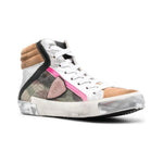 Philippe Model Army Green High-Top Sneakers with Leather Accents PH-10947-IT40|S