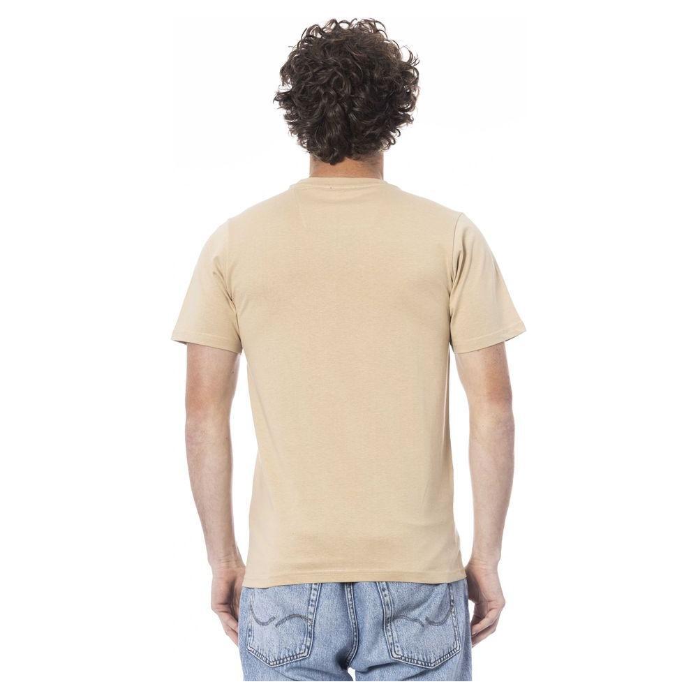 Cavalli Class Beige Cotton Men T-Shirt CA-24377-XL