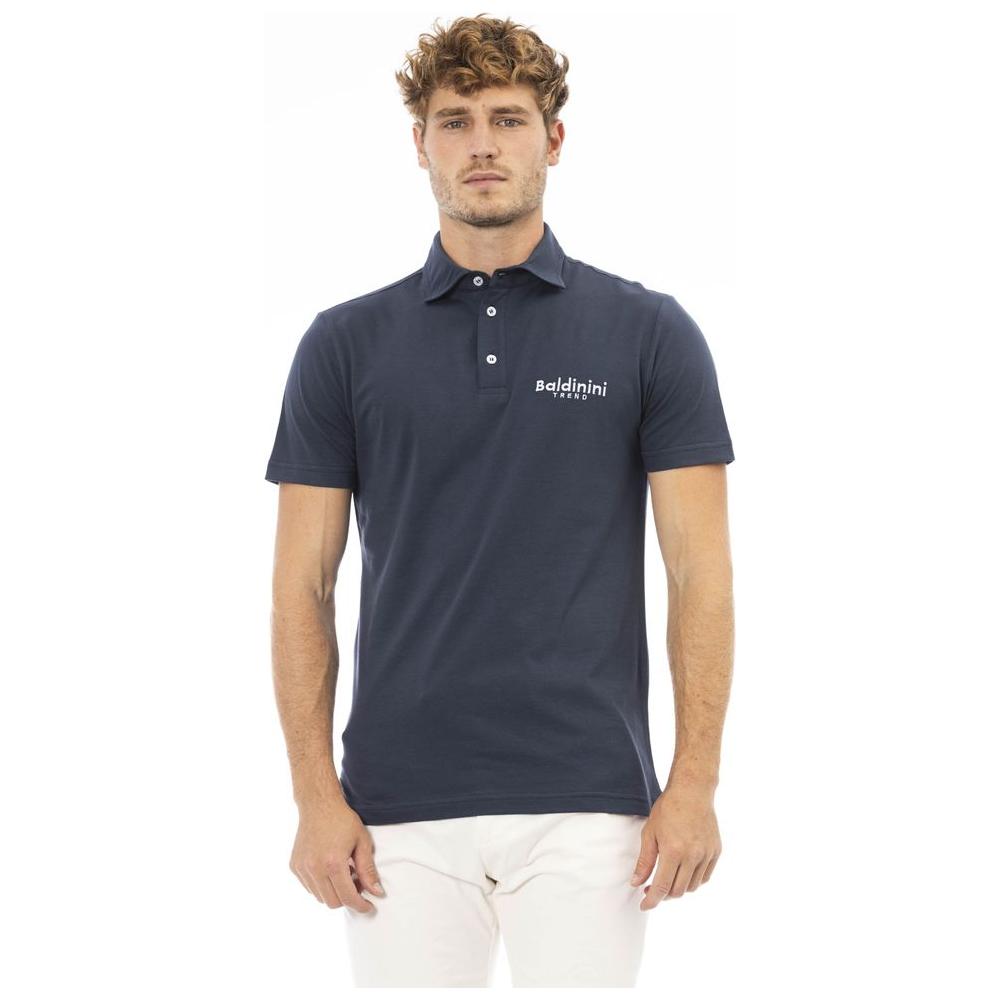 Baldinini Trend Blue Cotton Men Polo Shirt BA-23738-S