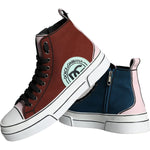 Dolce & Gabbana Multicolor Patchwork High Top Sneaker Shoes MV5877-44