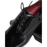 Dolce & Gabbana Black Calfskin Leather Derby Dress Men Shoes MV5912-43