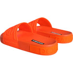 Dolce & Gabbana Orange Rubber Slides Sandals Beachwear Shoes LA11503-35