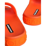 Dolce & Gabbana Orange Rubber Slides Sandals Beachwear Shoes LA11503-35