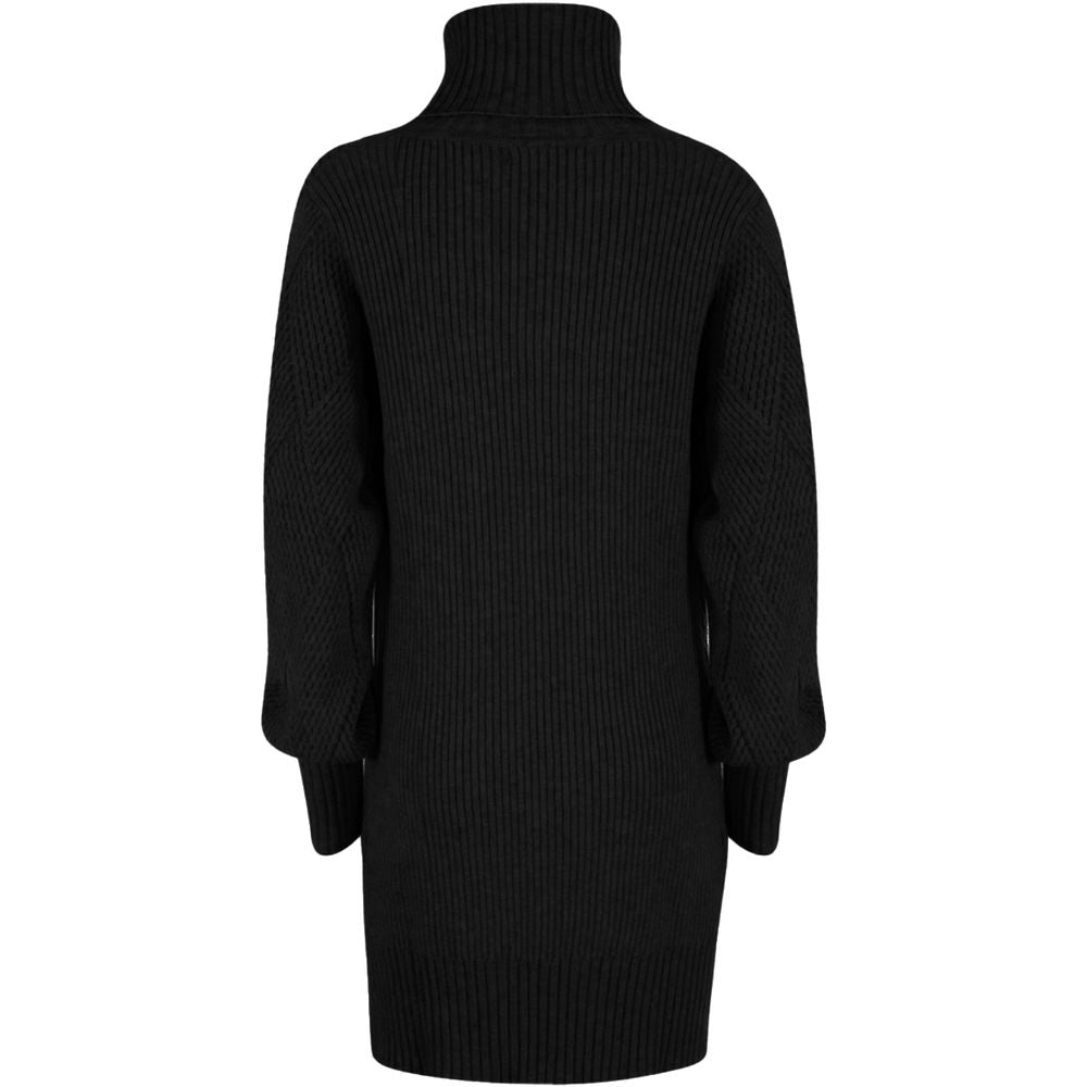 Yes Zee Black Marabou Women Dress YE-13705-XXL