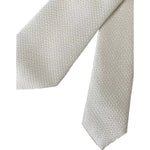 Dolce & Gabbana Off White 100% Silk Adjustable Necktie Men Tie KRA3354