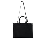 Versace Black Top Handle Canvas Leather Logo Crossbody Tote Bag BAG1589