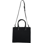 Versace Black Top Handle Canvas Leather Logo Crossbody Tote Bag BAG1594