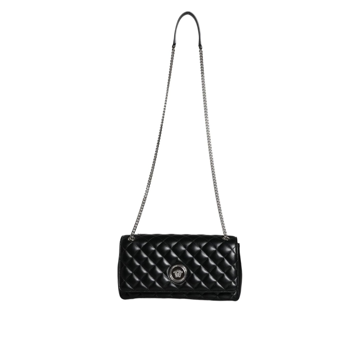 Versace Black Quilted Lambskin Leather Crossbody Shoulder Bag BAG1604