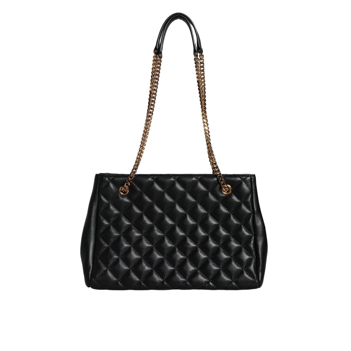 Versace Black Quilted Nappa Leather Shoulder Chain Strap Bag BAG1608