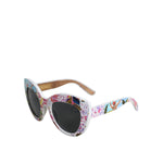 Dolce & Gabbana Multicolor Wood Crystal Brass Frame Floral Hand Paint Sunglasses GLA1346