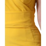 Dolce & Gabbana Yellow One Shoulder Side Slit Midi Dress DR281202-42