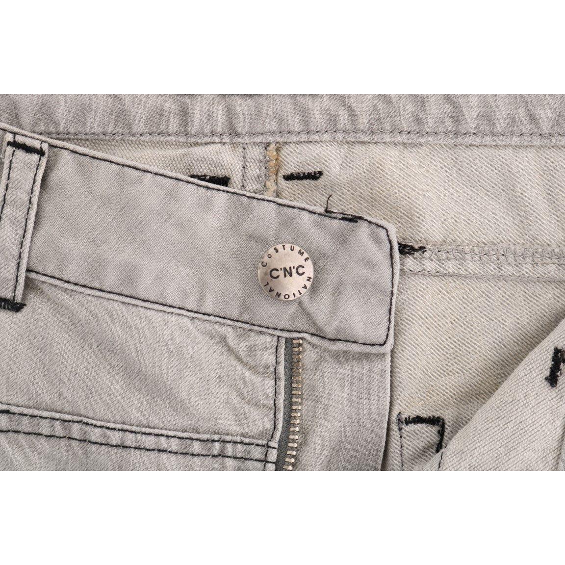 Costume National Gray Wash Cotton Slim Jeans SIG30122-1