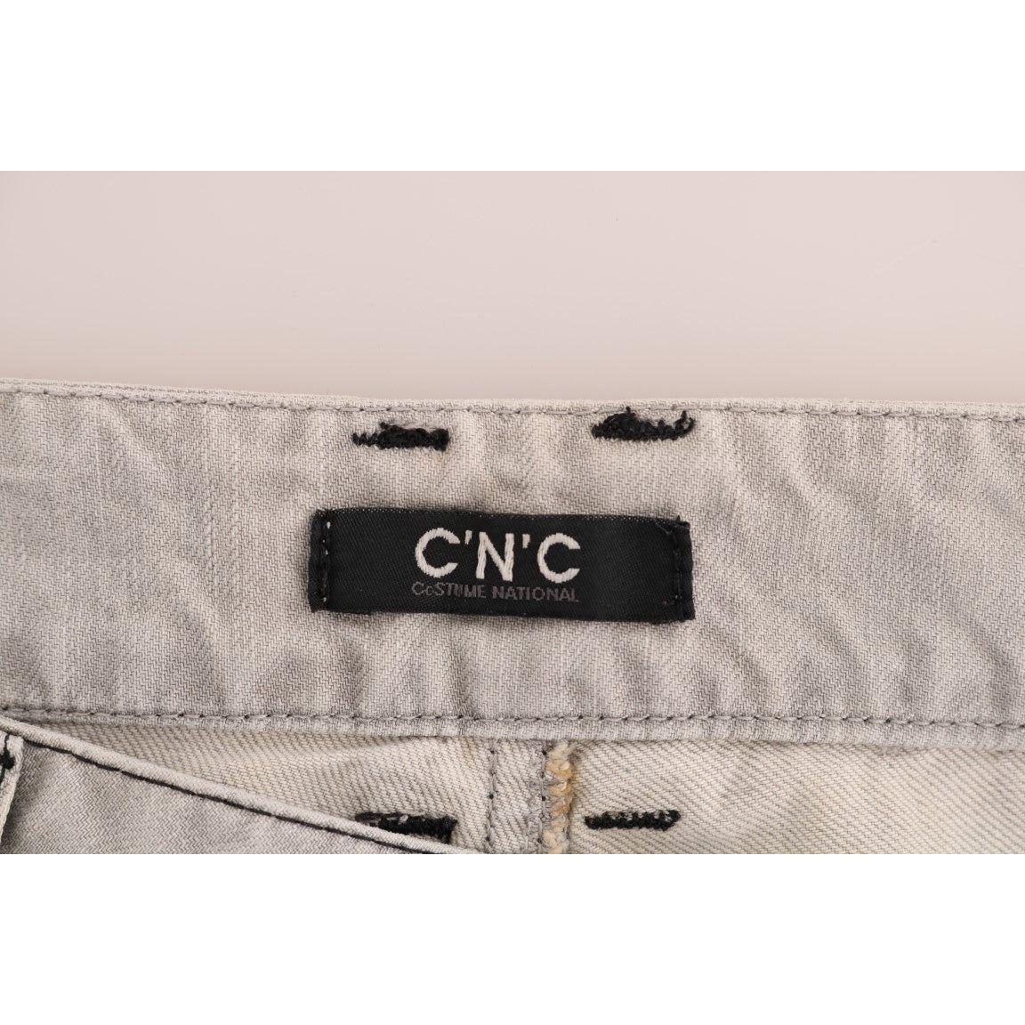 Costume National Gray Wash Cotton Slim Jeans SIG30122-1
