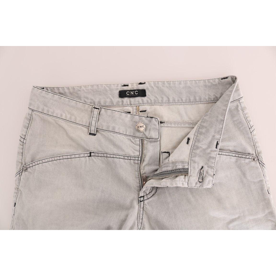Costume National Gray Wash Cotton Slim Jeans SIG30122-1