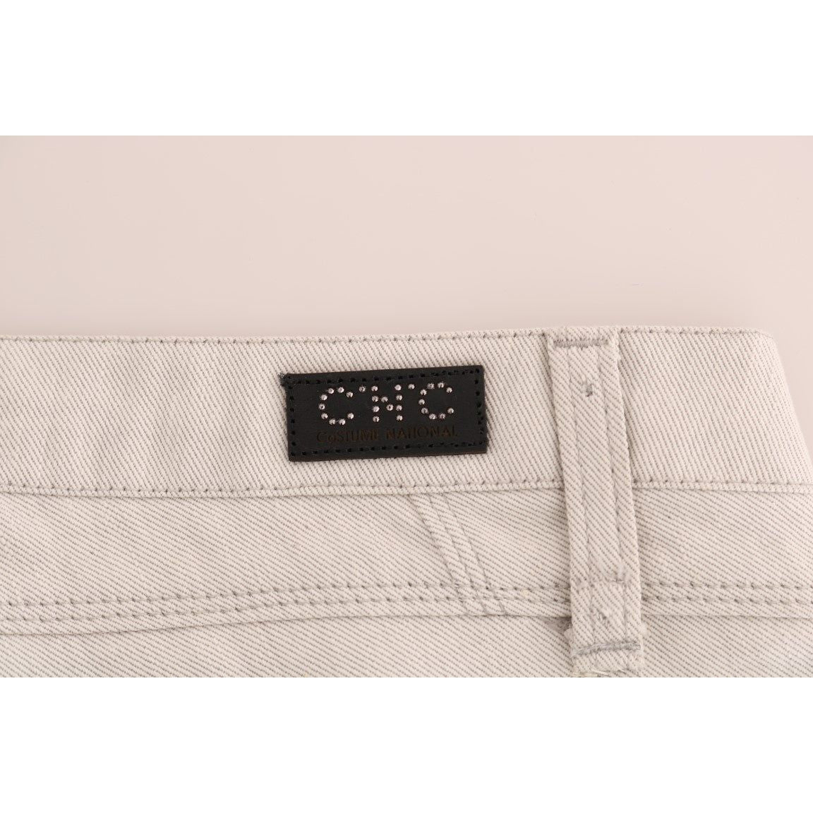 Costume National White Cotton Stretch Slim Jeans
