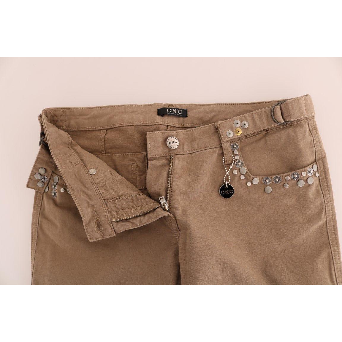 Costume National Beige Cotton Stretch Slim Fit Jeans SIG30131-1
