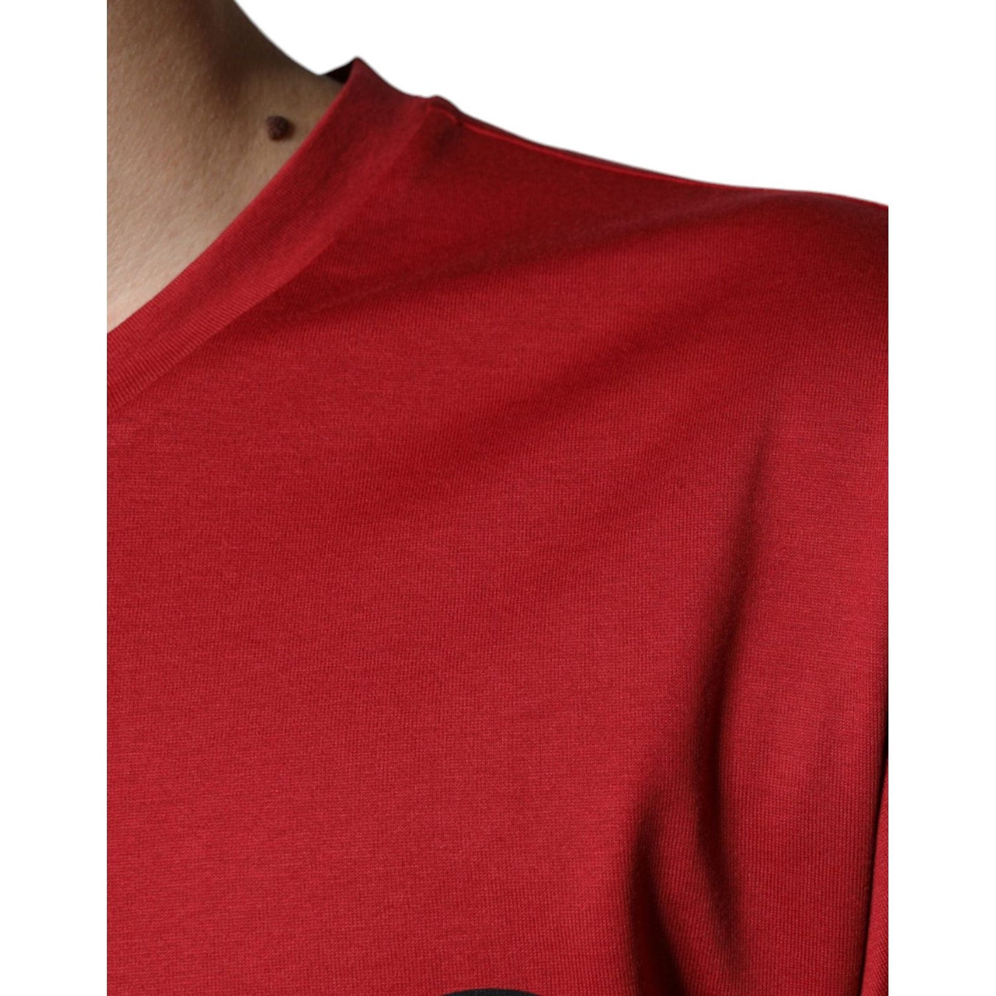 Dolce & Gabbana Red Cotton DG Logo Print Crew Neck T-shirt TSH86658-48