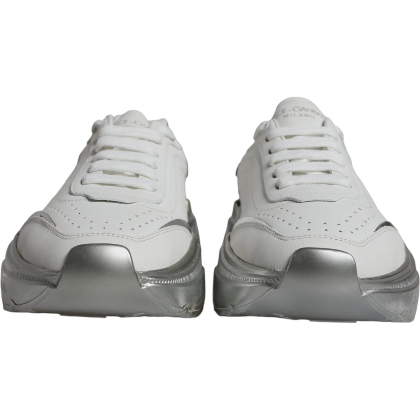 Dolce & Gabbana Silver White Daymaster Low Top Sneakers Shoes LA11824-38