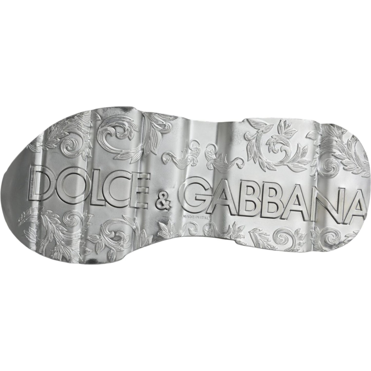 Dolce & Gabbana Silver White Daymaster Low Top Sneakers Shoes LA11824-38