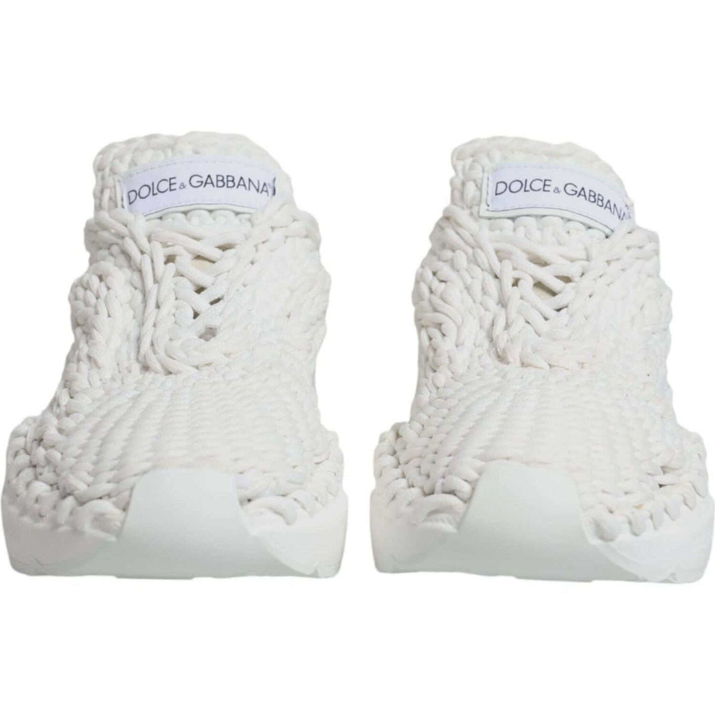 Dolce & Gabbana White Knitted Daymaster Sneakers Shoes LA11962-39