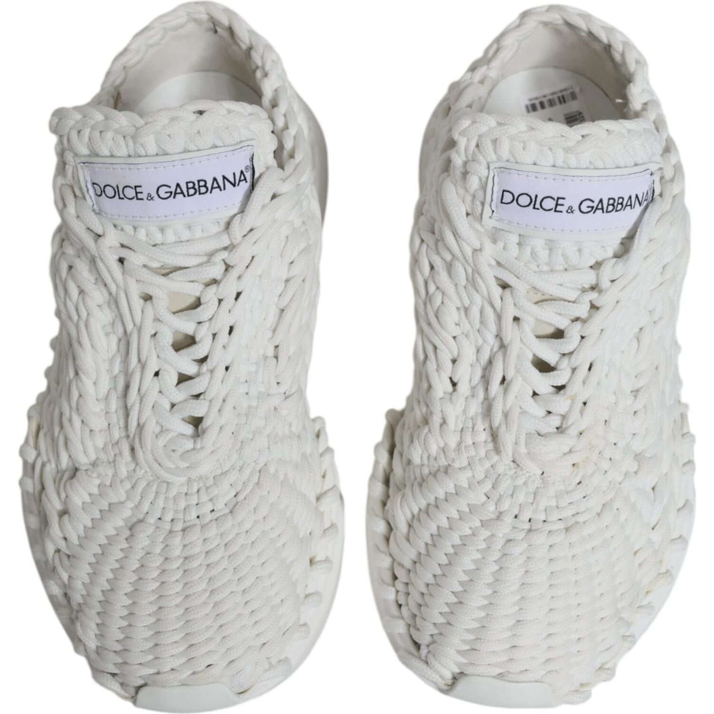 Dolce & Gabbana White Knitted Daymaster Sneakers Shoes LA11962-39