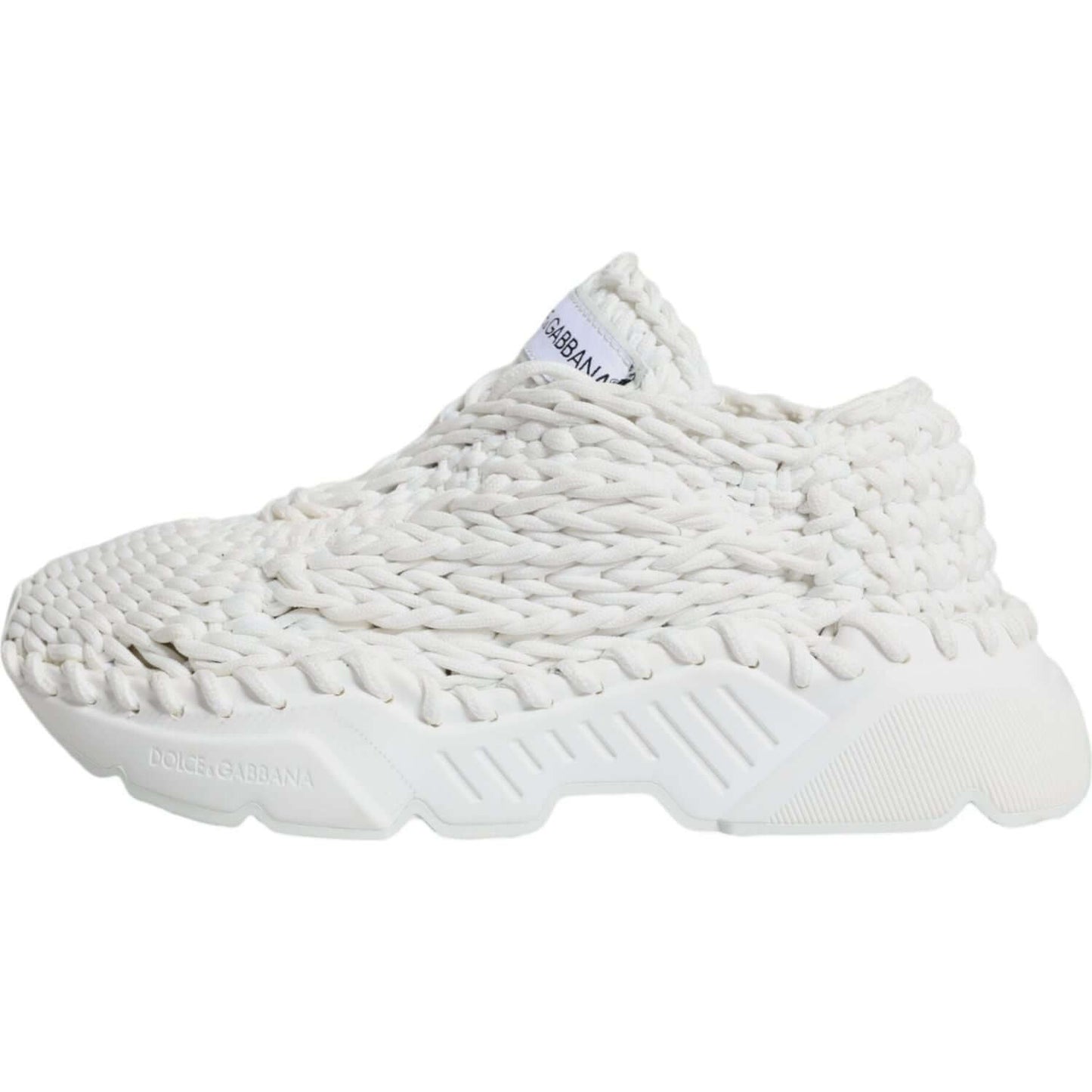 Dolce & Gabbana White Knitted Daymaster Sneakers Shoes LA11962-39