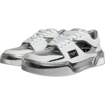 Dolce & Gabbana White Silver Leather Low Top Sneakers Shoes LA11969-39