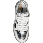 Dolce & Gabbana White Silver Leather Low Top Sneakers Shoes LA11969-39