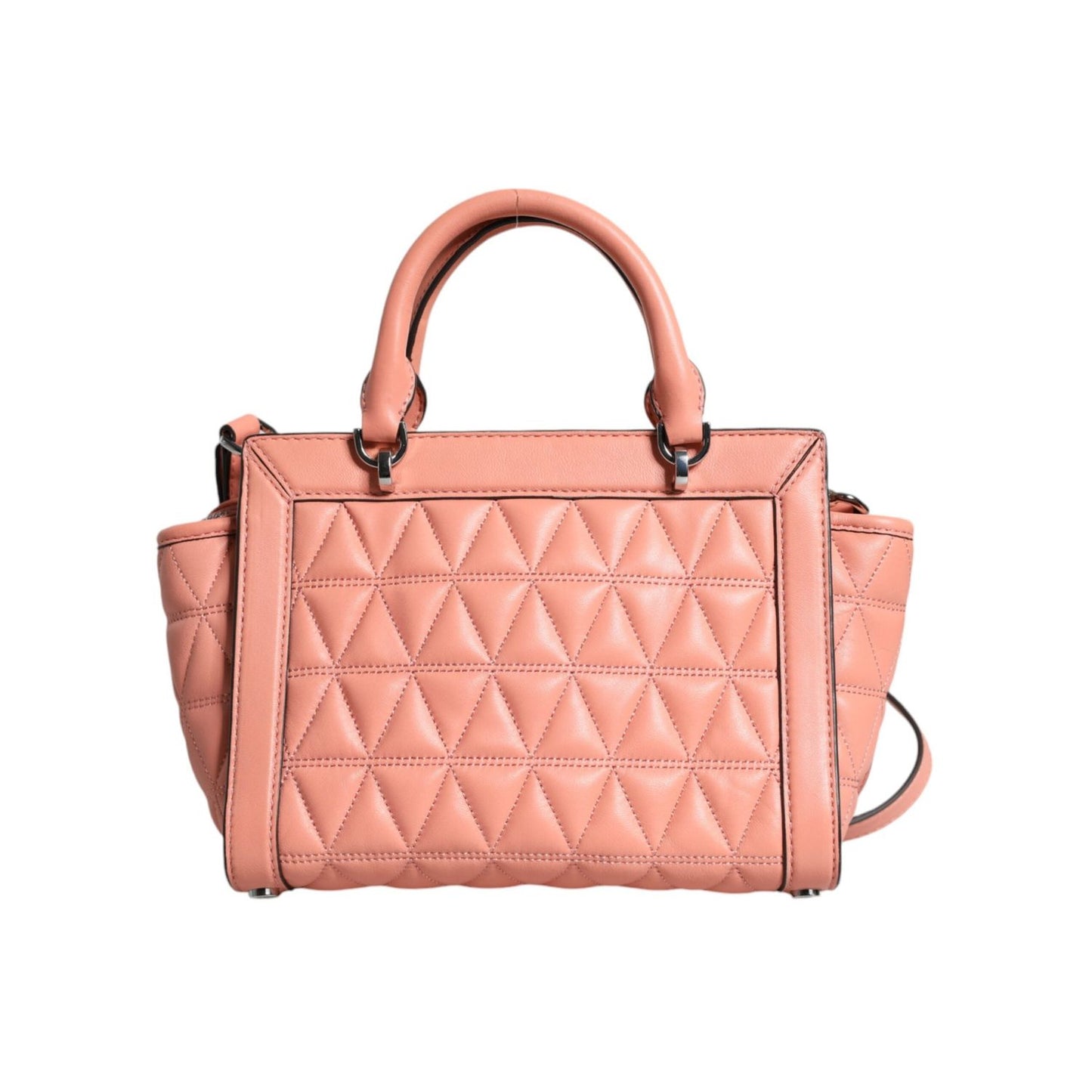 Michael Kors Peach Quilted Leather Logo Crossbody VIVIANNE Messenger Bag MK5006