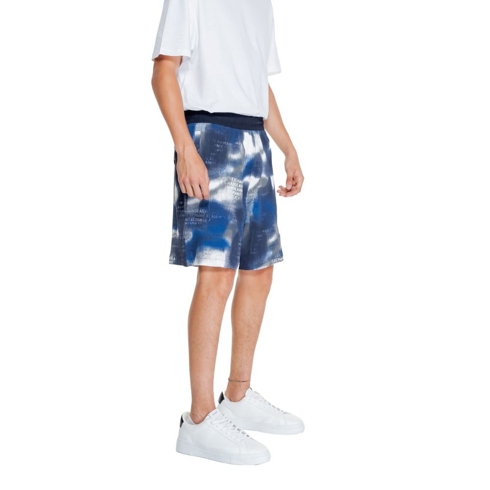 Armani Exchange Blue Cotton Bermuda Shorts Armani Exchange