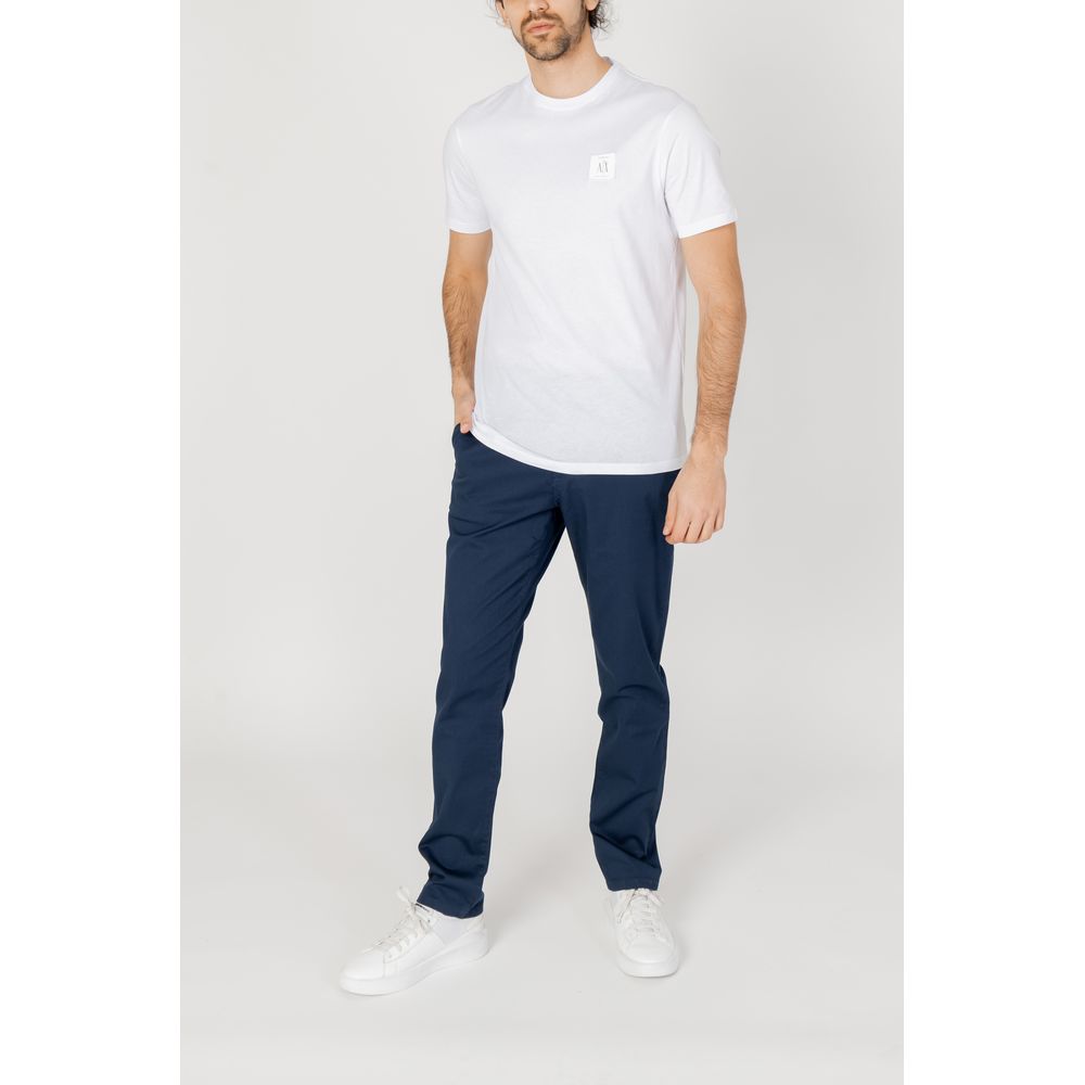 Armani Exchange Blue Cotton Casual Pants Armani Exchange