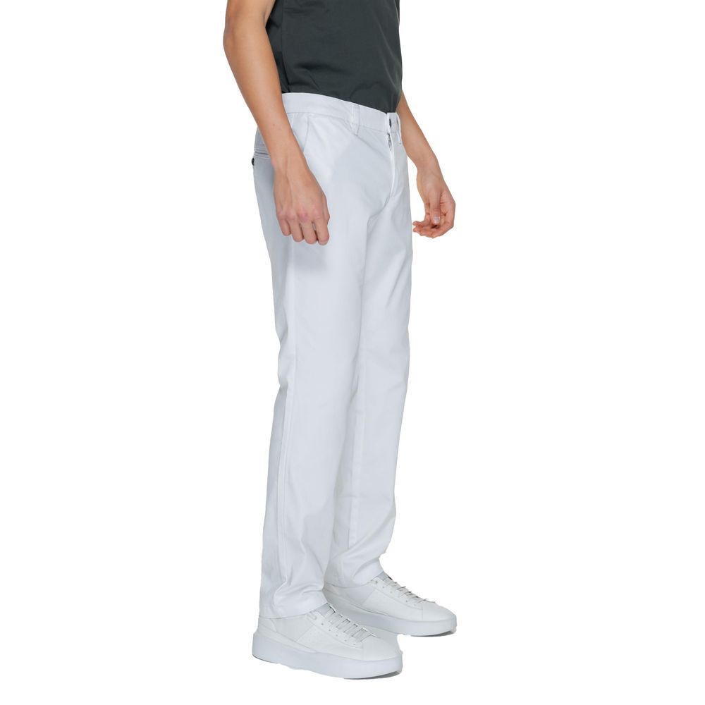 Armani Exchange White Cotton Casual Pants Armani Exchange