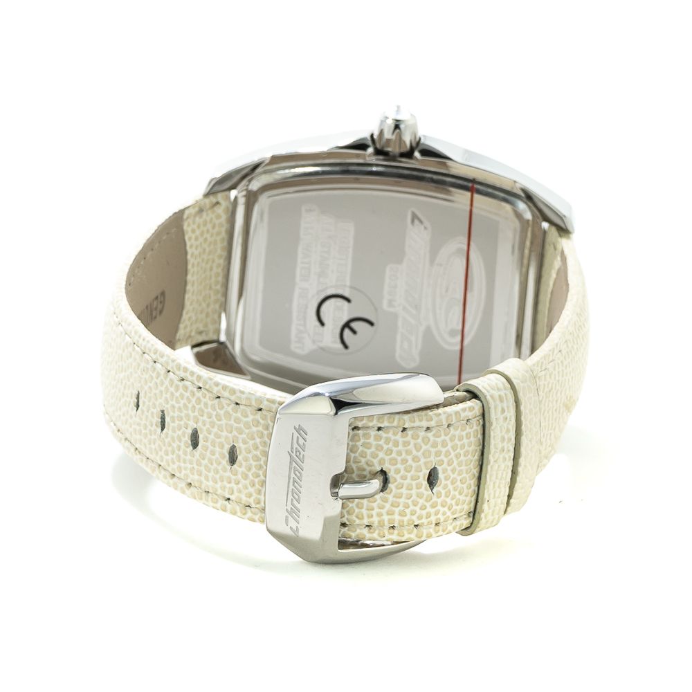 Chronotech White Leather Dress Watch Chronotech