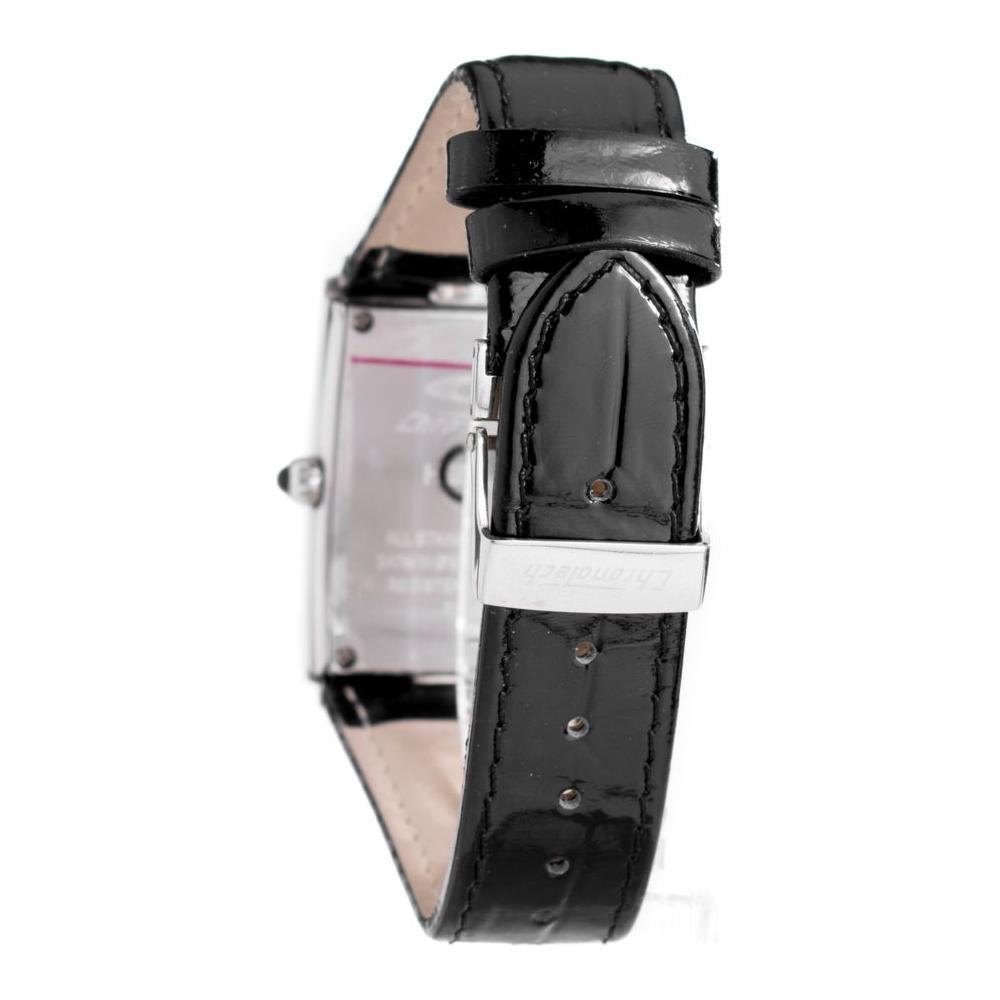 Chronotech Black Leather Dress Watch