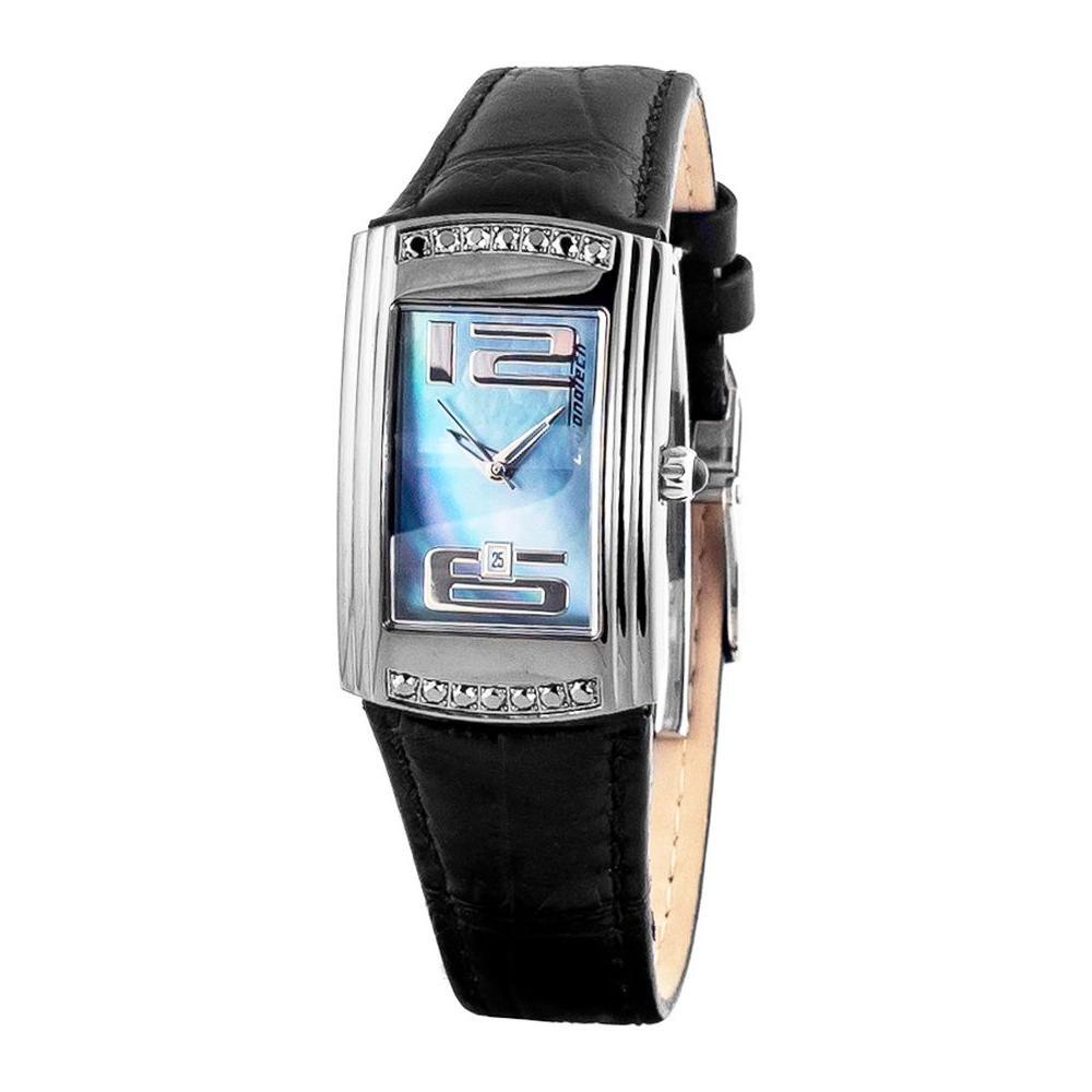 Chronotech Black Leather Dress Watch