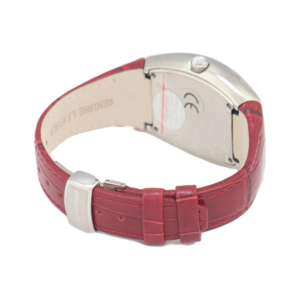 Chronotech Red Leather Dress Watch