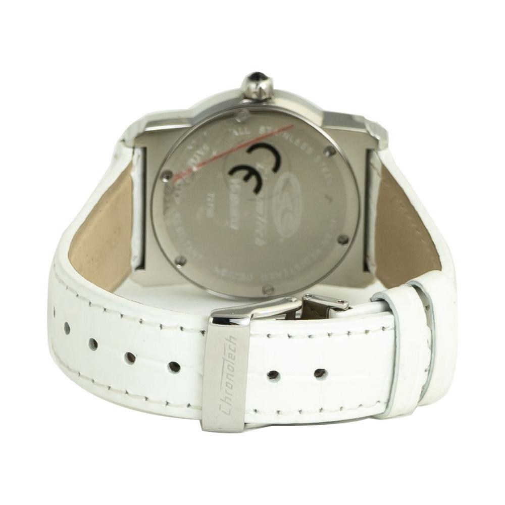 Chronotech White Leather Bracelet Watch