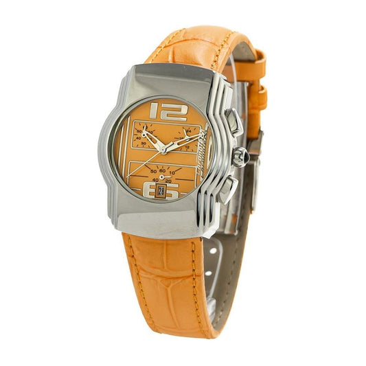 Chronotech Orange Leather Watch