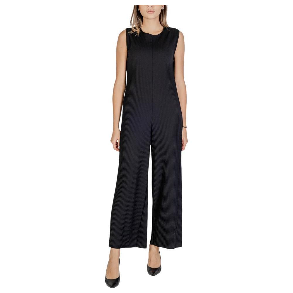 Sandro Ferrone Black Polyester Jumpsuit SA-15620000009-IT42|M