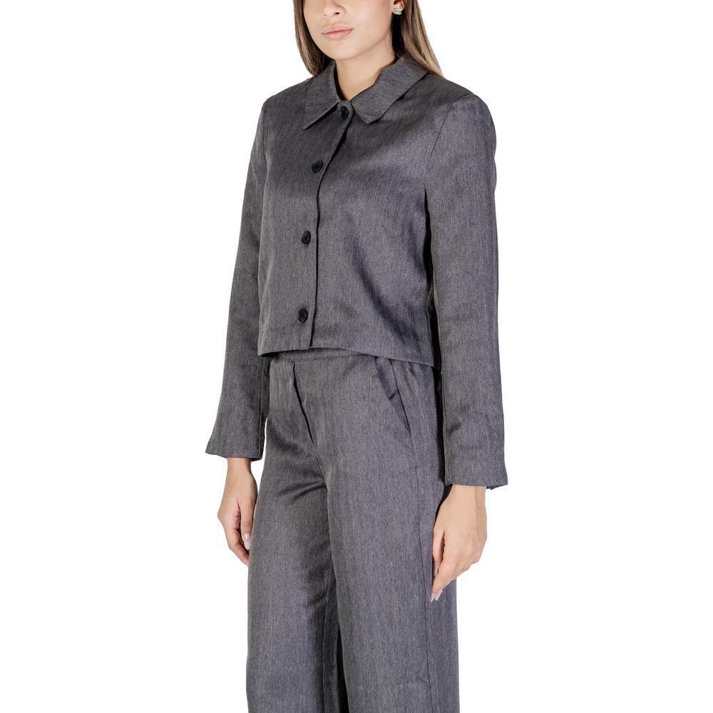 Jacqueline De Yong Gray Polyester Blazer JA-14838200136-IT40|S