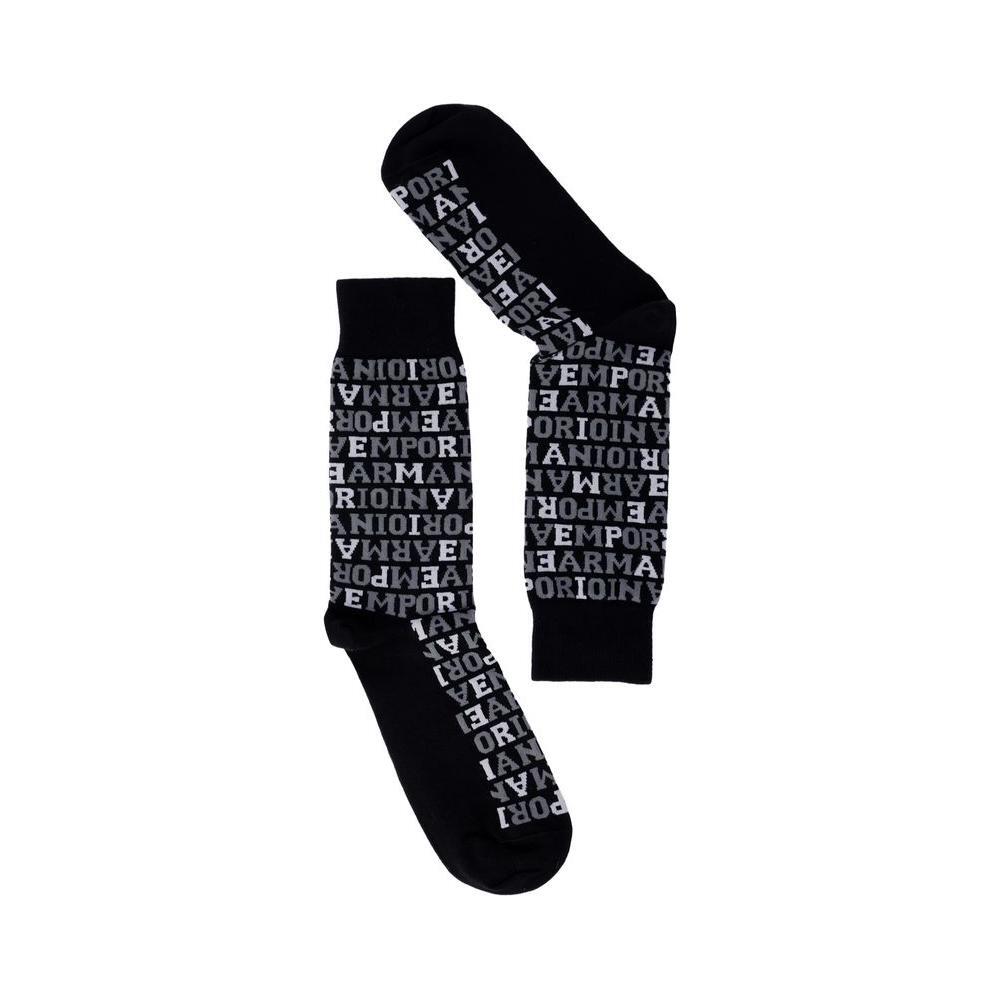 Emporio Armani Underwear Black Cotton Socks Emporio Armani Underwear