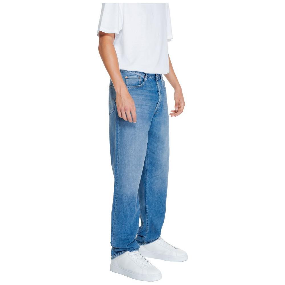 Replay Blue Cotton Relaxed Fit Jean